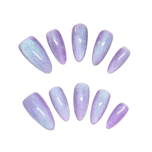 Amethyst Shimmer Cat Eye Nail from Yitaya Nail, featuring a captivating cat-eye effect