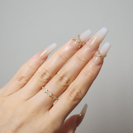 Nude Knots Press-On Nail -- Coffin Shape, Handmade