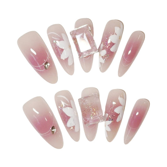 Blossom Pink Gradient Press On Nails